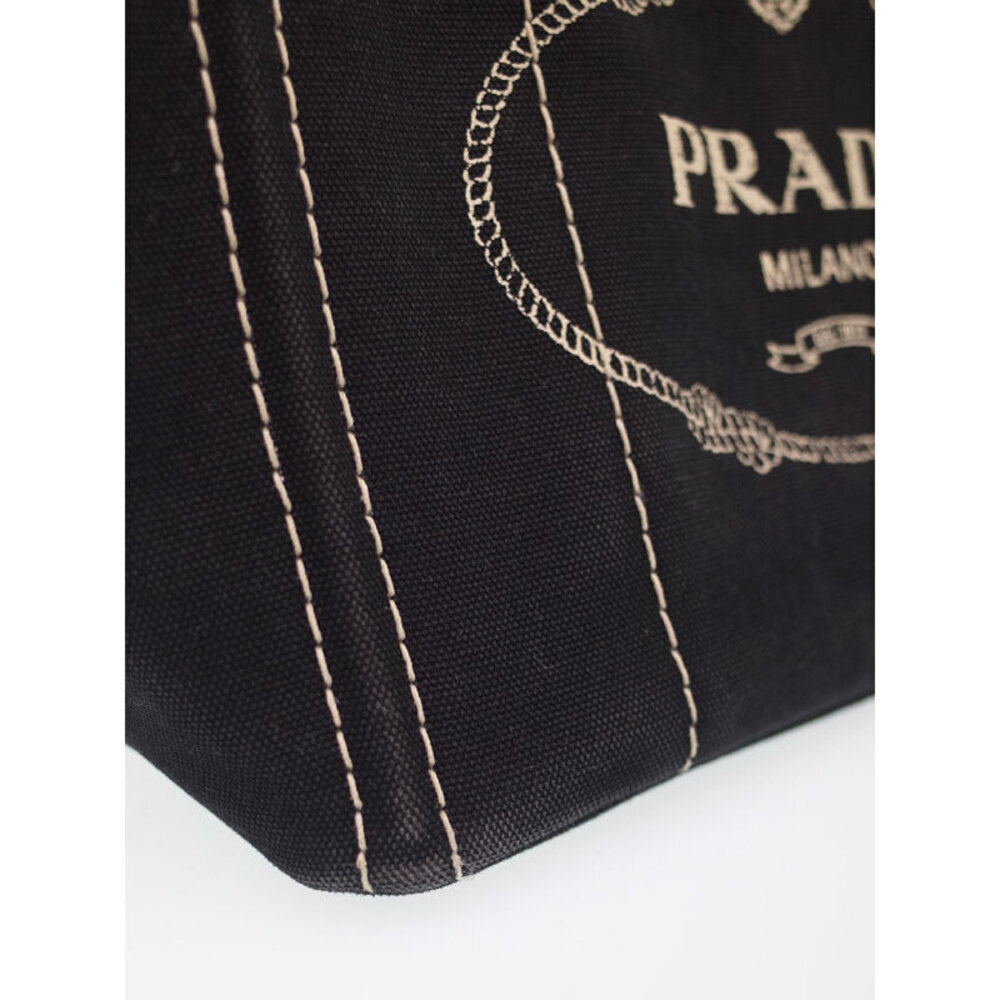 PRADA Canapa Handbag Convertible Shoulder Bag Black - Picture 8 of 9